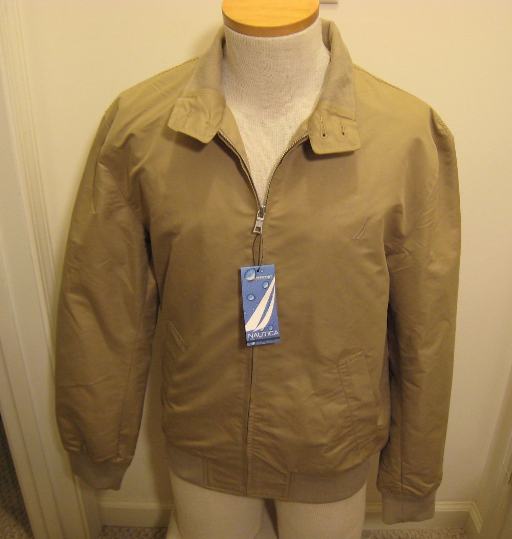 NEW NAUTICA Mens Windbreaker Jacket Coat XL NWT Tan