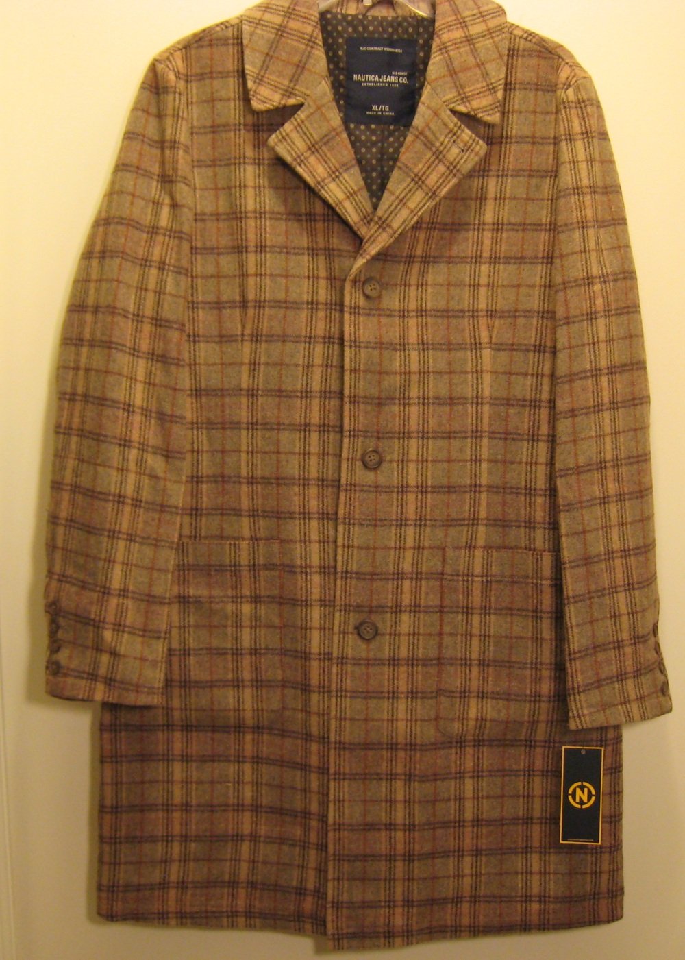 NEW NAUTICA Mens Jacket Coat M NWT $199 80% Wool Medium