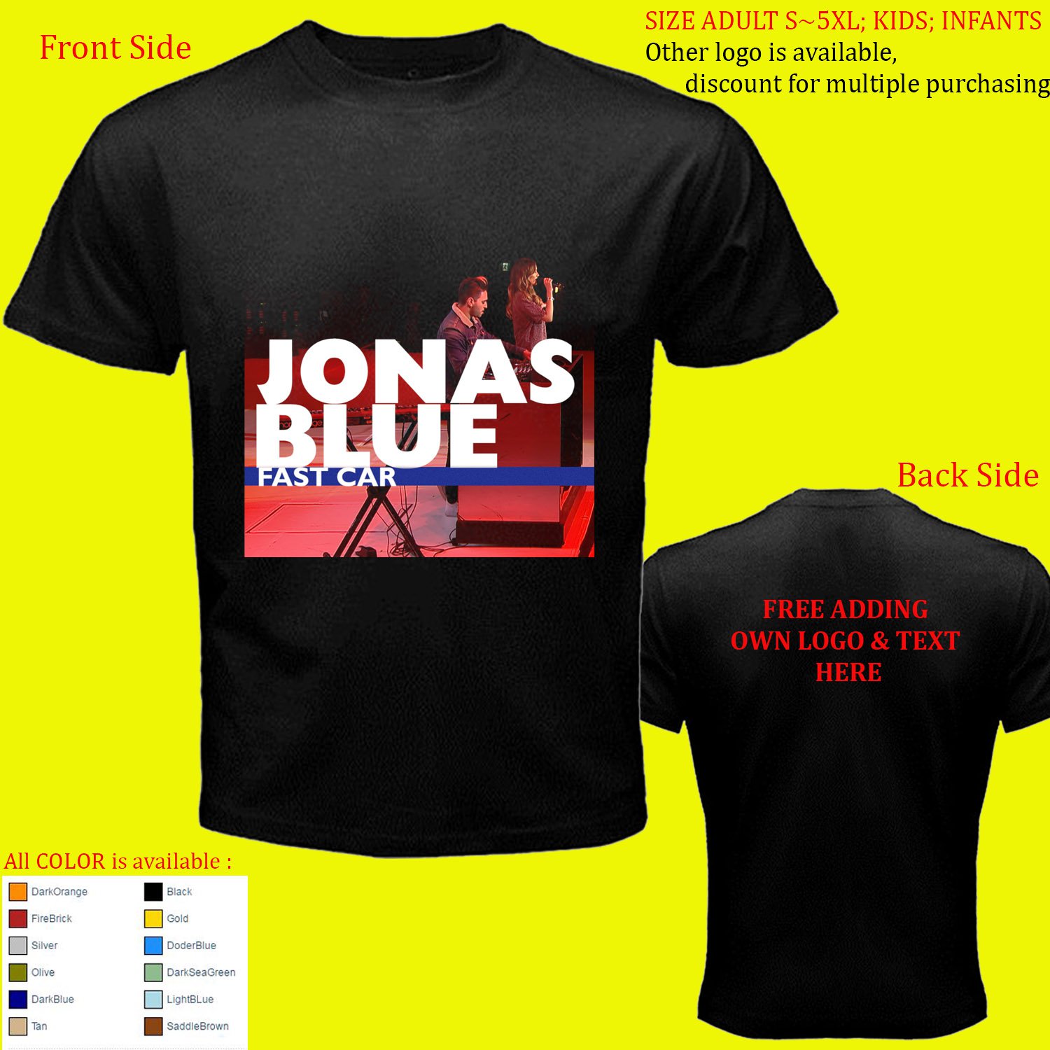 1 Jonas Blue JP Cooper Kungs T-shirt All Size Adult S-5XL Kids Babies Toddler