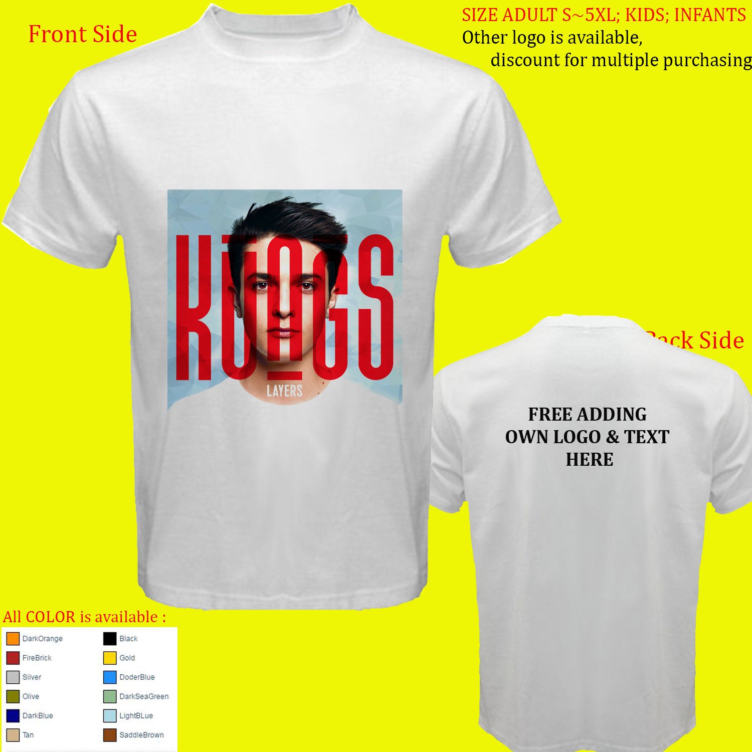 2 Jonas Blue JP Cooper Kungs T-shirt All Size Adult S-5XL Kids Babies Toddler