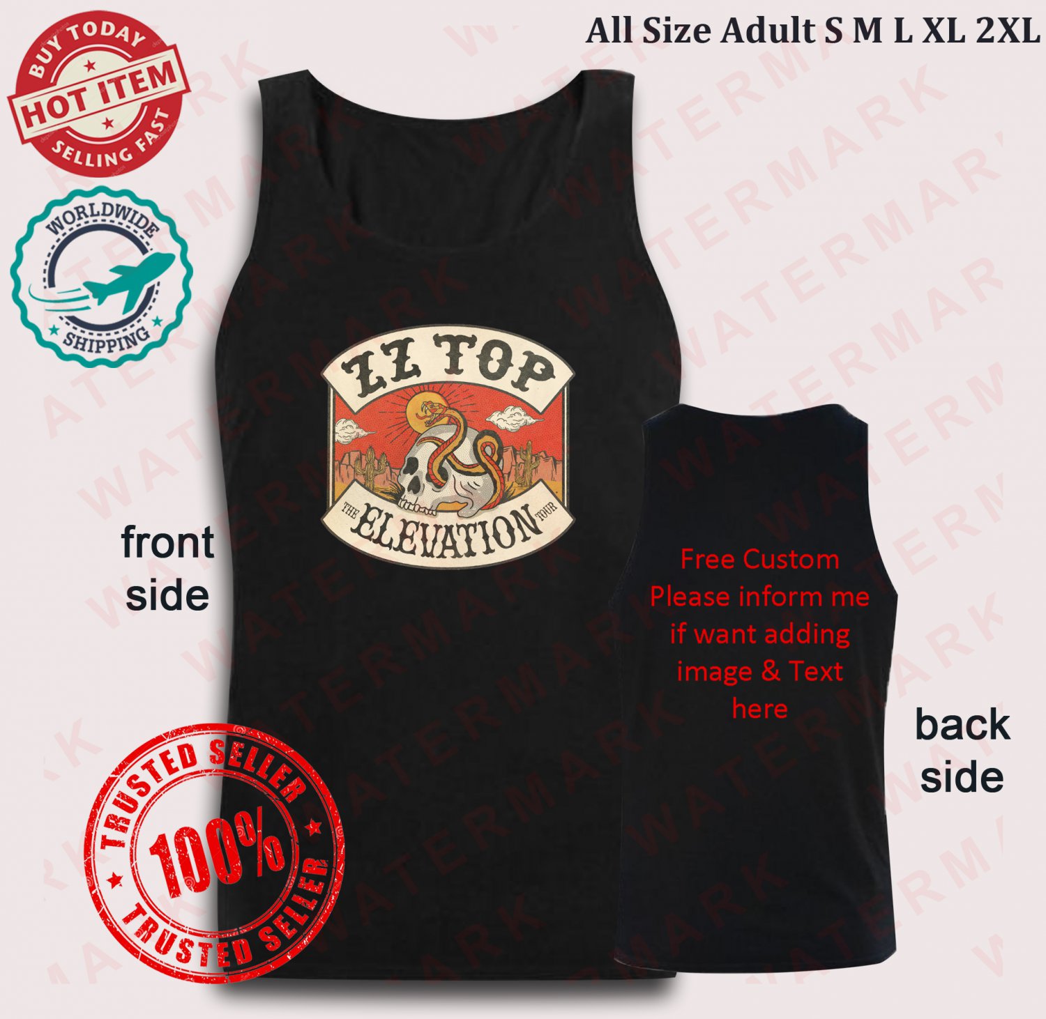 ZZ TOP THE ELEVATION TOUR 2025 Tank top
