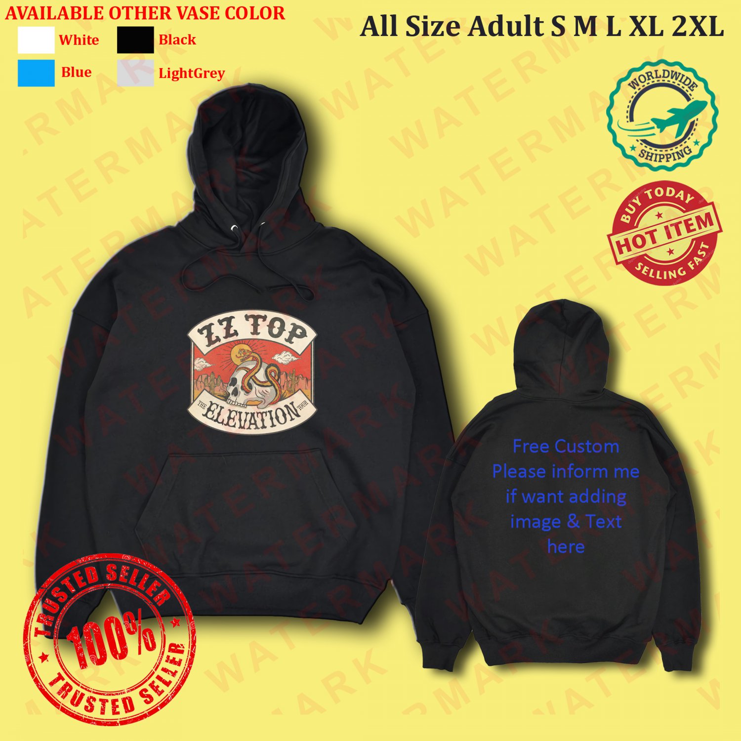 ZZ TOP THE ELEVATION TOUR 2025 Hoodie