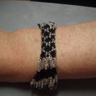 Black and Silver beaded bracelet BR-11
