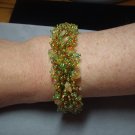  Spring Green and Gold Beaded Bracelet BR-7