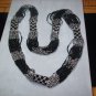 Black & Silver Multi-Strand Beaded Necklace NC-3