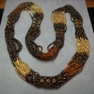 Gold and Bronze Multi-Strand Beaded Necklace NC-2
