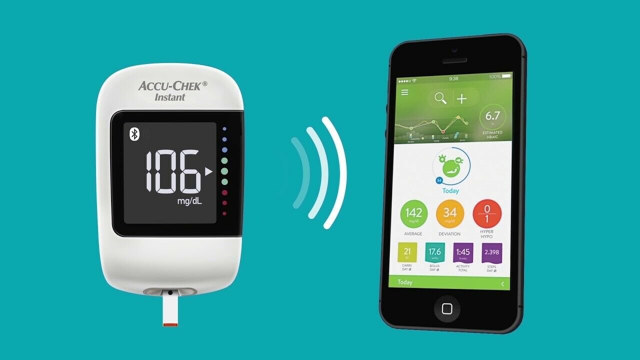 Accu-Chek Instant Blood Glucose Meter +10 free tests Works by mmol/L