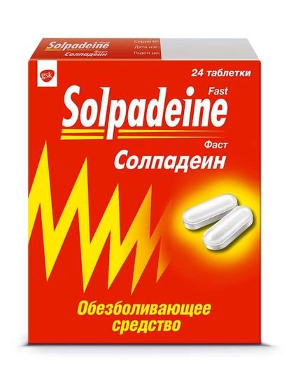 SOLPADEINE 24 tabs Fast Pain Relief Migraine, Headache, Backache, Rheumatic pain