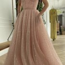 Pink Tulle Long Prom Dresses Pink Tulle Long Formal Evening Dresses GK753