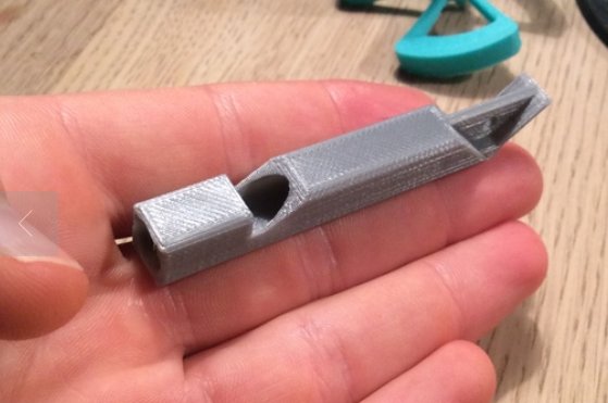 Survival whistle with hole for keyring