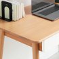 Solid Wood Computer Desk - 47'' Large Size Office Desk with 2 Drawers, Modern Simple Style PC Table