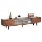 Walnut Color North America A Grade Solid Red Oak TV Cabinet With Chinese Changhong Glass Doors, Two 