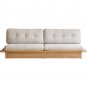 Oversized Solid Wood Sofa, Long Straight Sofa, Gravel White Cotton Linen Sofa, Red Oak Solid Wood Fr