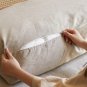 Oversized Solid Wood Sofa, Long Straight Sofa, Gravel White Cotton Linen Sofa, Red Oak Solid Wood Fr