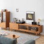 North America FAS Grade Solid Cherry Wood TV Cabinet With Chinese Changhong Glass Doors, Two Drawer