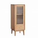 Solid Oak Storage Cabinet for Living Room - Free-Standing Corner Cabinets Storage Table with Vintage