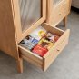 Solid Oak Storage Cabinet for Living Room - Free-Standing Corner Cabinets Storage Table with Vintage