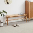 (1.1M) Woven Design Natural Oak Wood Dining Bench Bed Bench for Dining Room, Bedroom, Living Room (1.1M) Woven Design Natural Oak Wood Dining Bench Bed Bench for Dining Room, Bedroom, Living Room