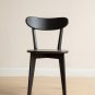 (Black) Dining Chair Wooden FAS Grade Oak Wood Made in North America 100% Dirt-free Wood Chair Solid
