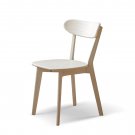 (White) Dining Chair Wooden FAS Grade Oak Wood Made in North America 100% Dirt-free Wood Chair Solid