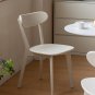 (White) Dining Chair Wooden FAS Grade Oak Wood Made in North America 100% Dirt-free Wood Chair Solid