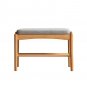 (Beige) Natural Solid Wood Shoe Bench, Mid-Century Modern Storage Bench with High Rebound Sponge Cus