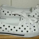 DOLLHOUSE White Black Polka Dot Canvas Flat Shoes 7 NEW