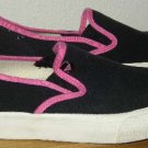 ROXY PEPPERDINE Black Pink Canvas Slip On Shoes 9 NEW