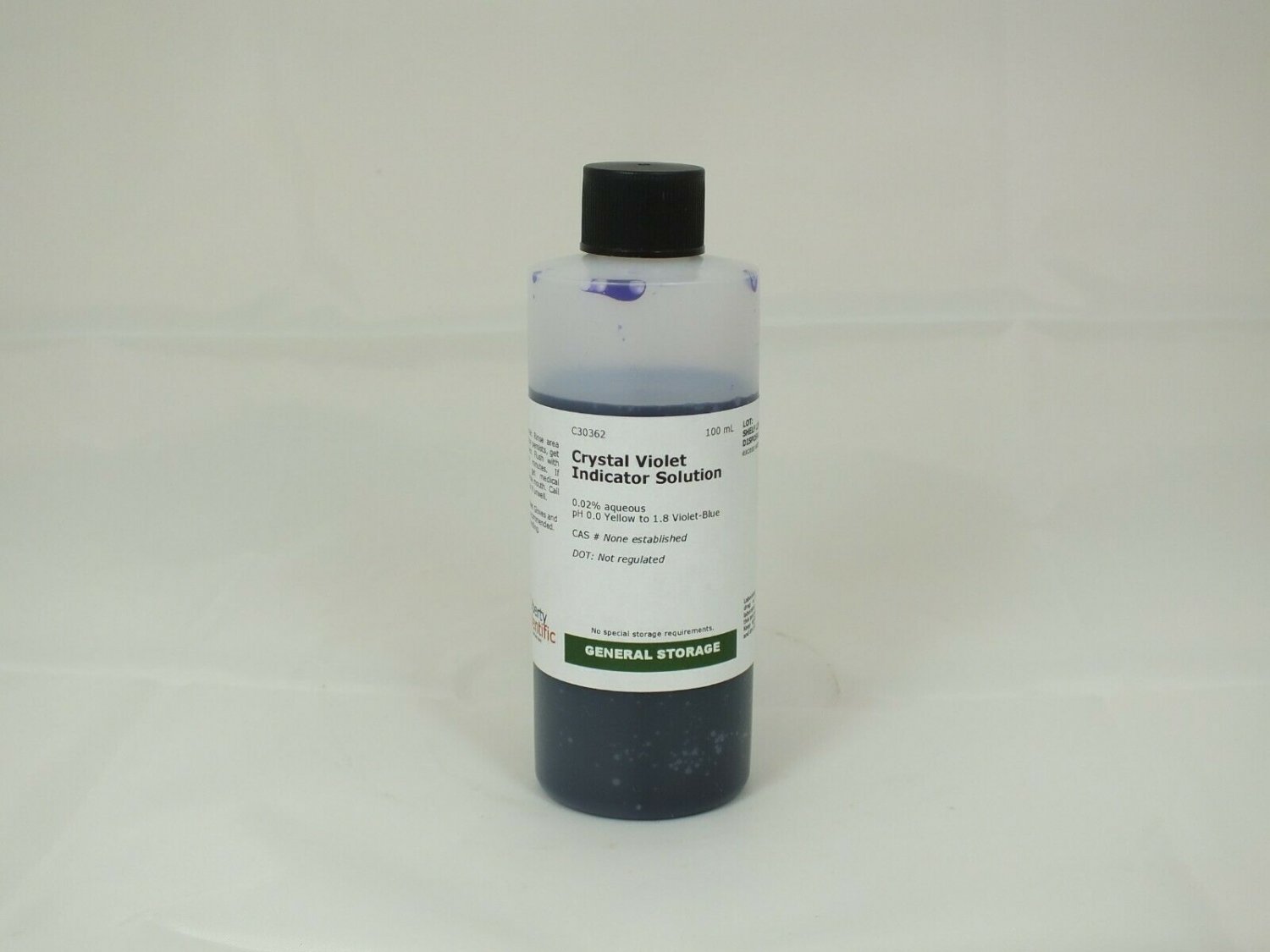 Crystal Violet Solution, pH Indicator 0.0 yellow to 1.8 violet-blue, 100 ml