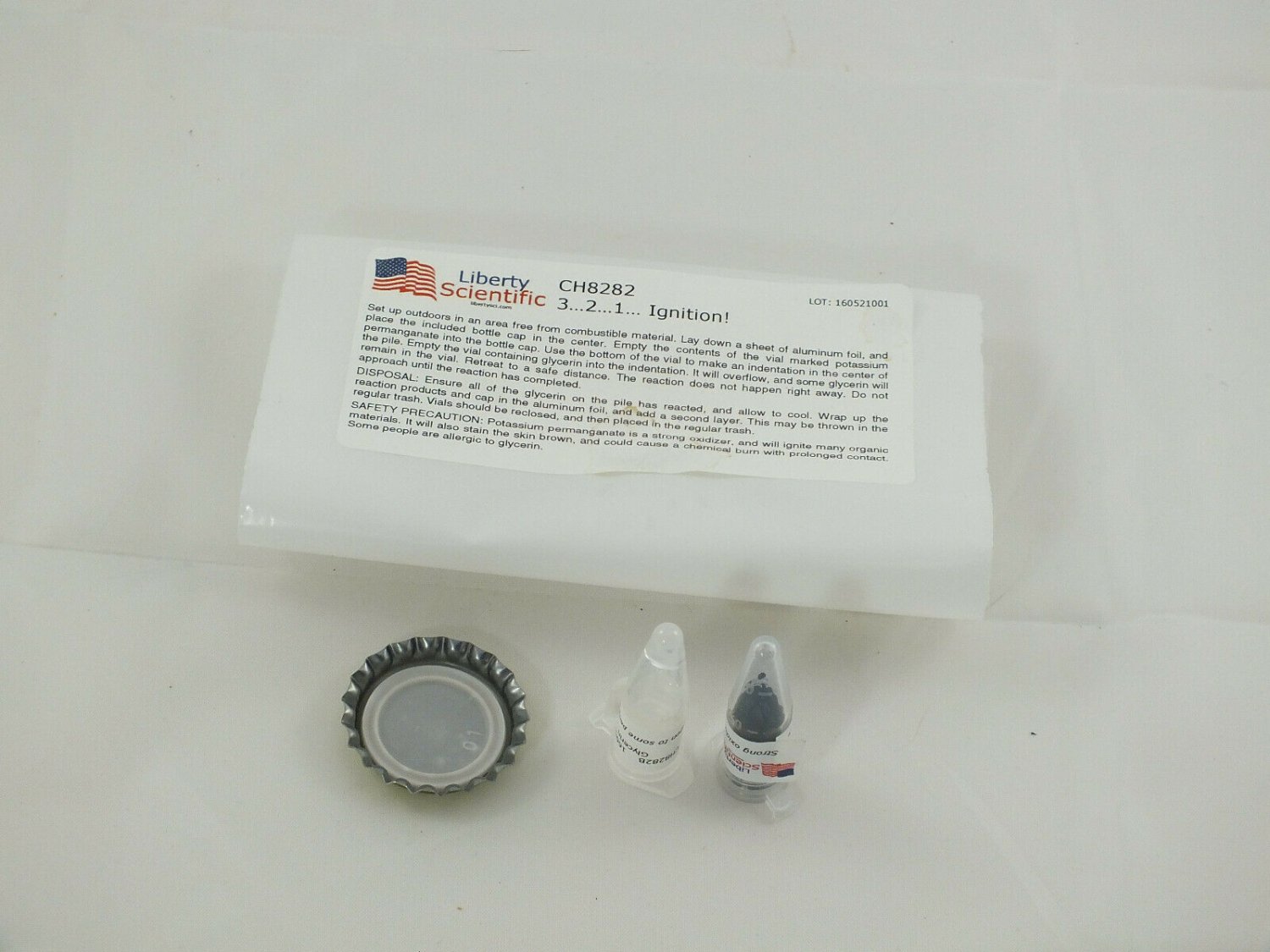 Glycerin - Permanganate Bottle Cap Chemistry Kit Homeschool Chemistry