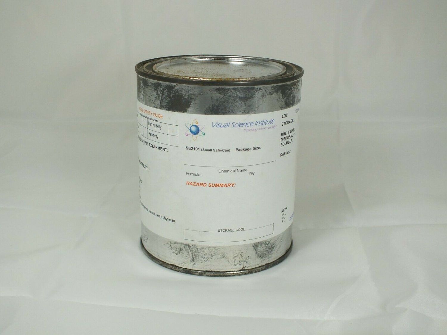 Hazardous Chemical Safety Storage Can with Clay Absorbent, quart size