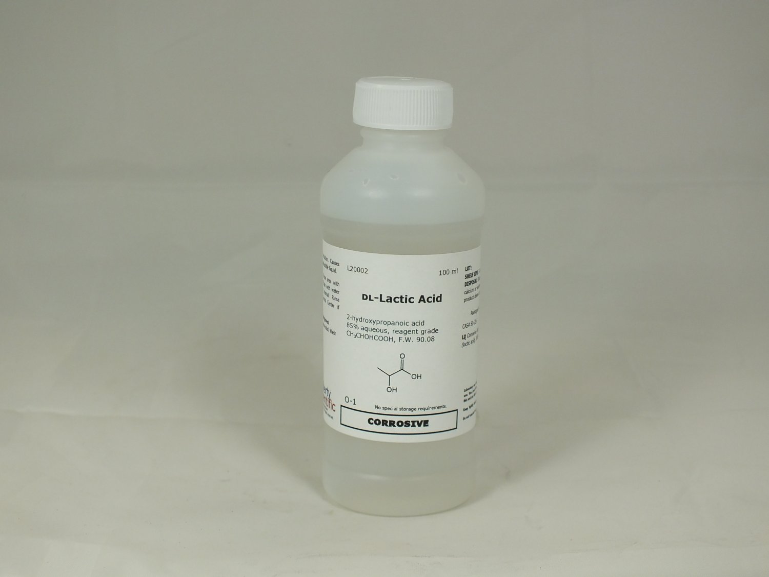 Lactic Acid, 85%, laboratory grade, 100 ml (L20002)