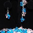 Butterflies and tear drops Bracelet and earrings