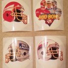 Vintage BUDWEISER 1993 Bud Bowl Stickers (4!) Bud Light, Bud Dry, Etc.