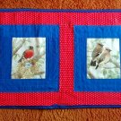 Handmade and quilted Spring Birds Table Runner 13" x 44"