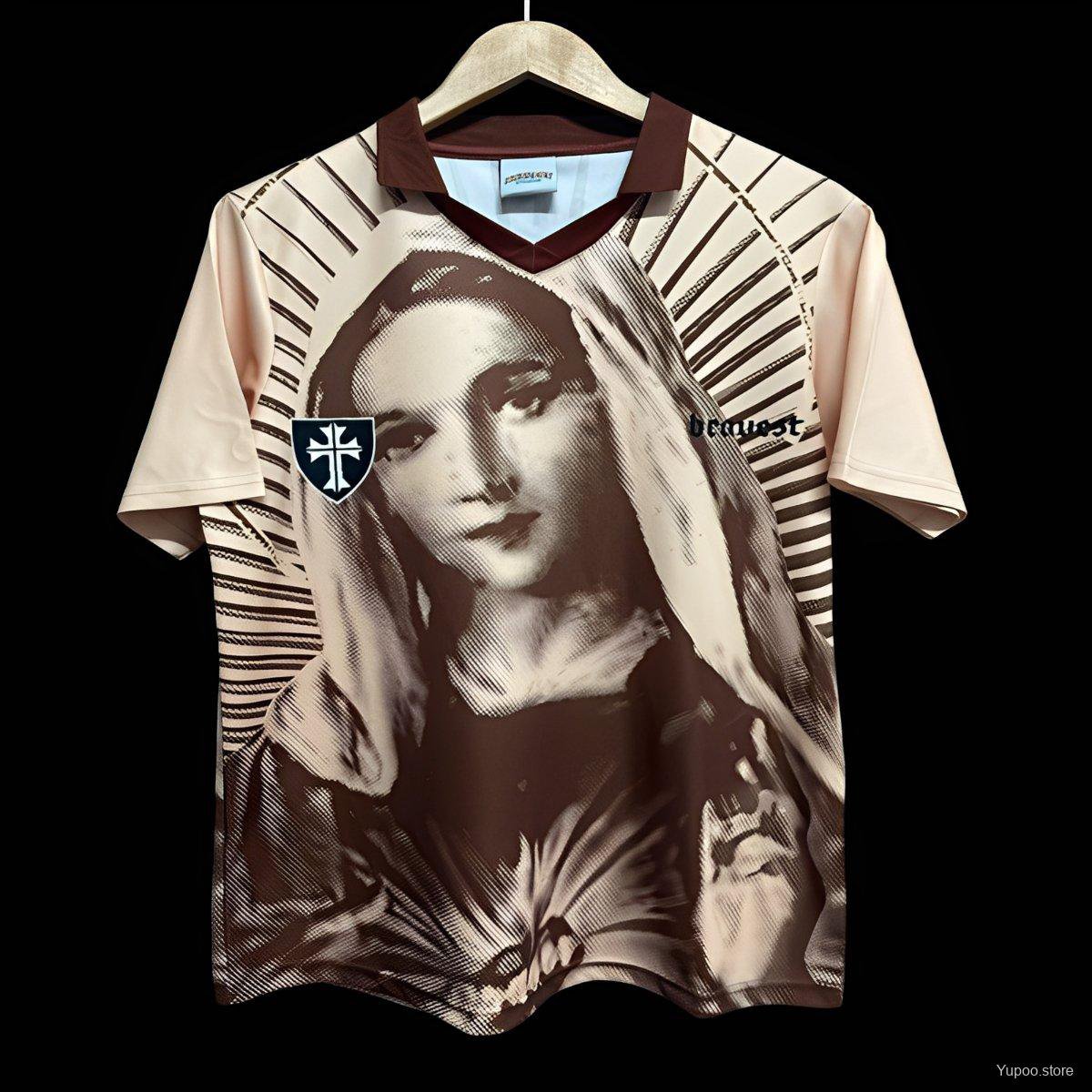 Brazil Beige with Virgin Mary Print 2026 Jersey