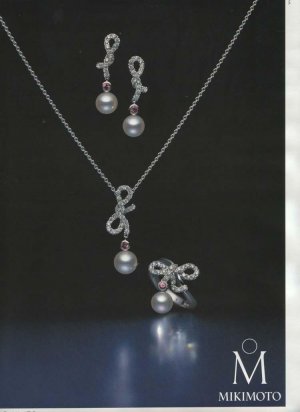 2007 MIKIMOTO Dancing Lines Pearl Diamond AD