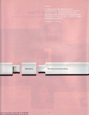 2001 Prada Reviving Cosmetic Concentrate Ad