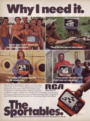 1976 ICEAC RCA Solid State TV Sportables Advertisement
