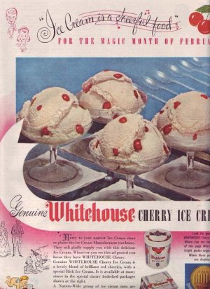 1950 Whitehouse Cherry Ice Cream Advertisement