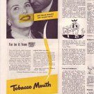 1950 Listerine Tooth Paste Tobacco Mouth Toothpaste Ad
