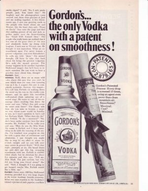 1960 Gordon's Vodka Patent Advertisement
