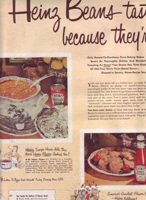 1950 Heinz Beans 57 Varieties ICEAC 2 pg Advertisement