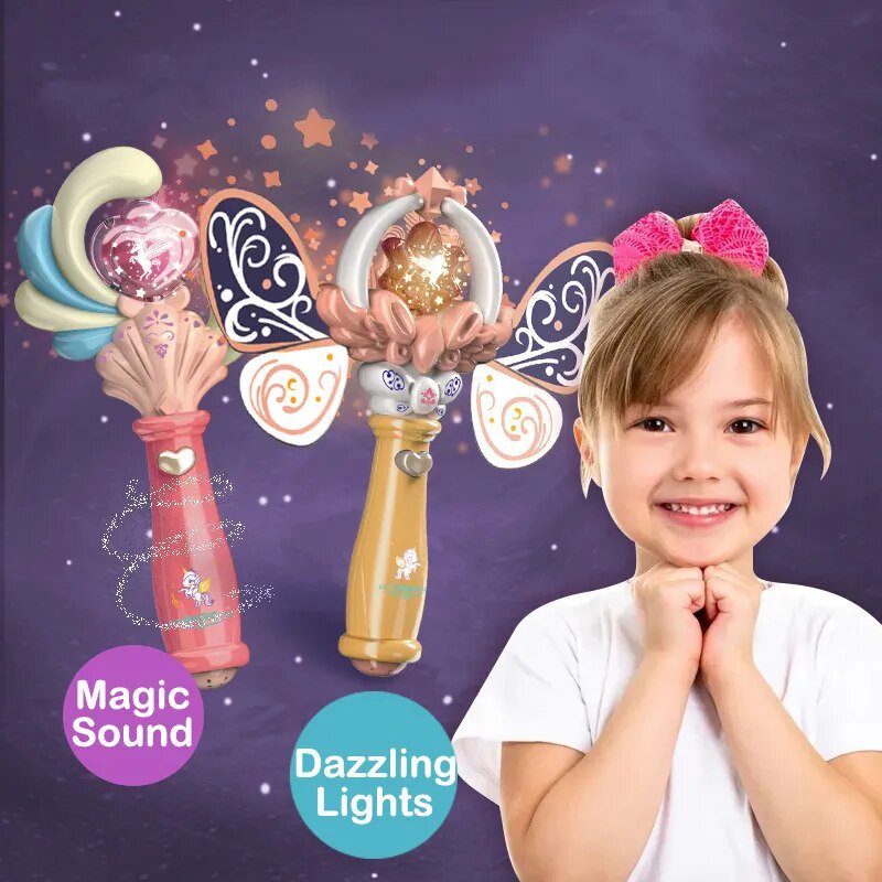 Girl Glow Fairy Magic Wand Toy Led Light Magic Wand With Music Flash