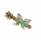 2 PCS handicrafts emerald diamond butterfly hair clips