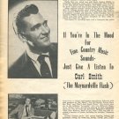 Carl Smith 2 page magazine photo clipping X4791