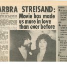 Barbra Streisand 1 page magazine photo clipping X4839