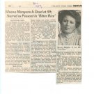 Silvana Mangano obituary 1 page magazine photo clipping X5530
