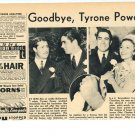 Don Ameche Tyrone Power 1 page magazine photo clipping X5666