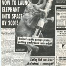 Elephant in Space 1 page magazine photo clipping X5888